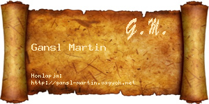Gansl Martin névjegykártya