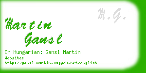 martin gansl business card